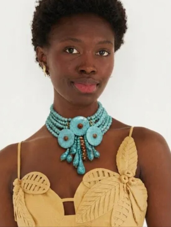 FARM Rio Jewelry - New! Turquoise Multi-Strand Beaded Statement Choker Necklace • NWOT (1065)